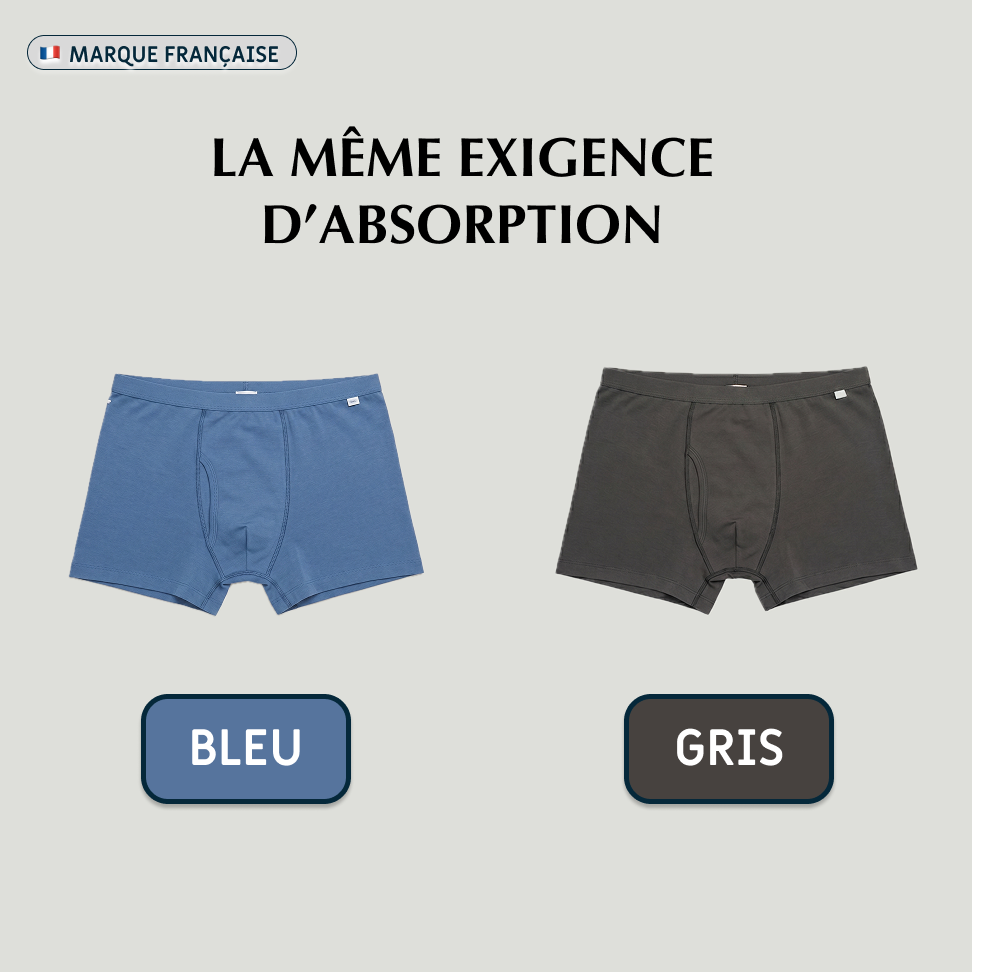 Boxer d'incontinence lavable pour homme